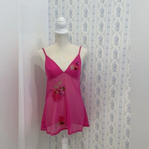 Vintage Victoria's Secret Hot pink lingerie cami